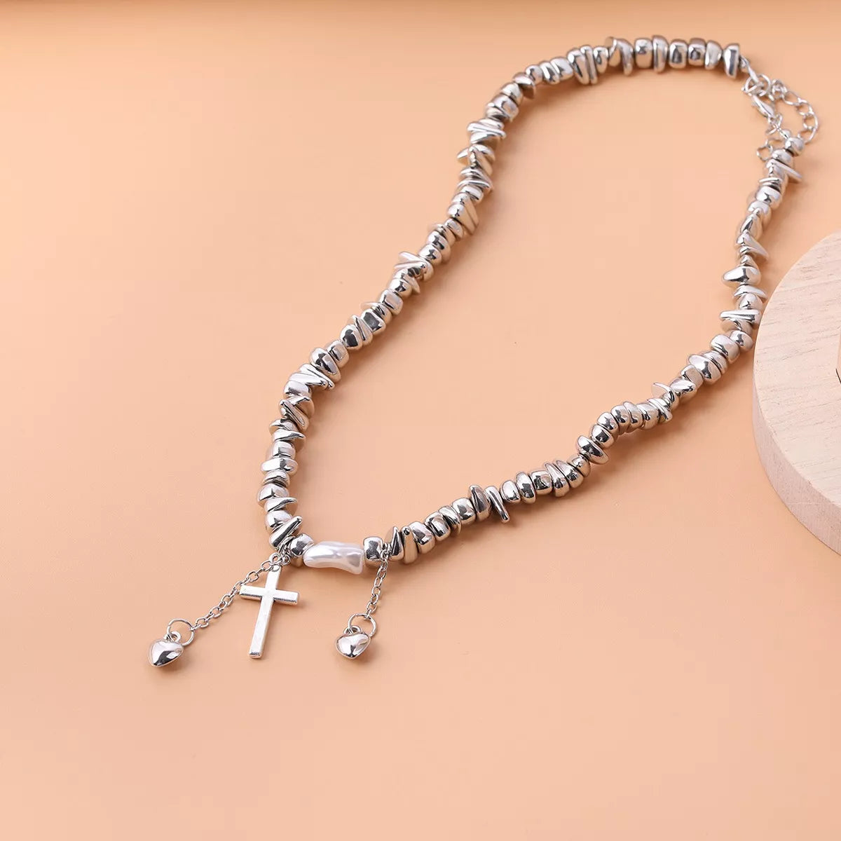 Chunky Chain Cross Pendant Necklace