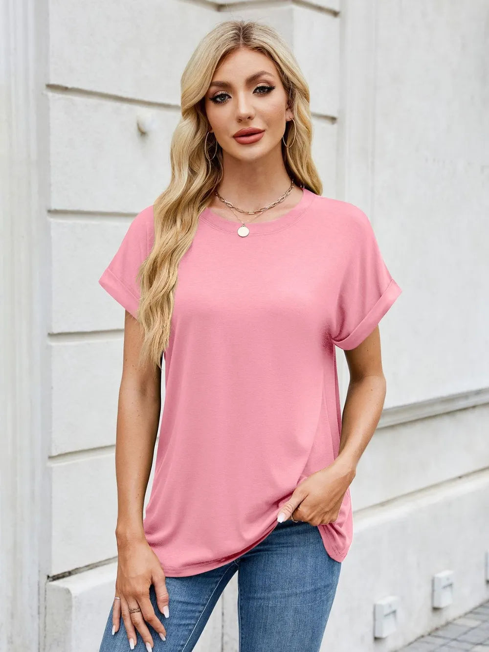 Florira Round Neck Short Sleeve T-Shirt