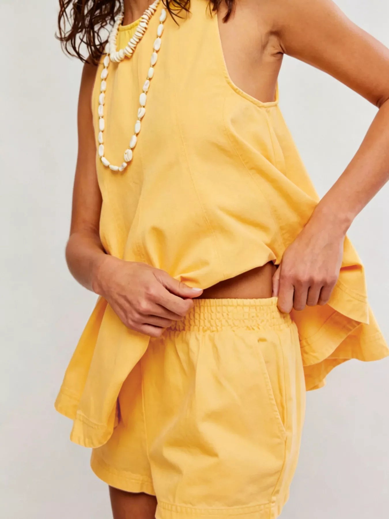 Sleeveless Top and Shorts Denim Set