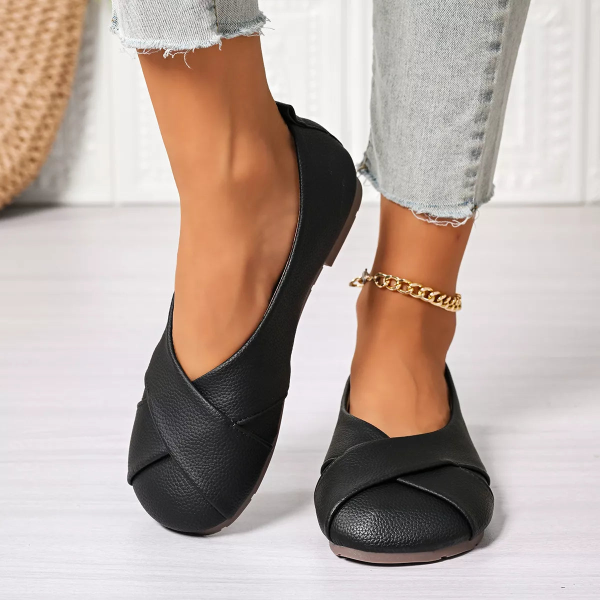 Round Toe Slip-Ons