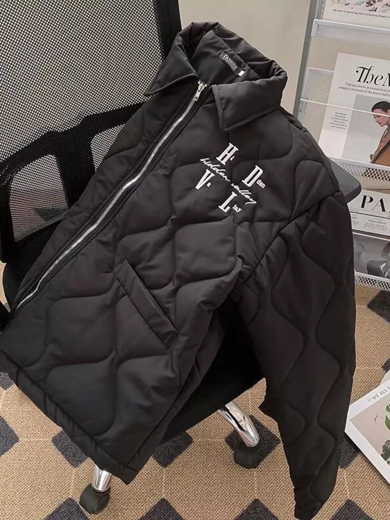 Men's Plus Size Quilted Zip-Up Outerwear
