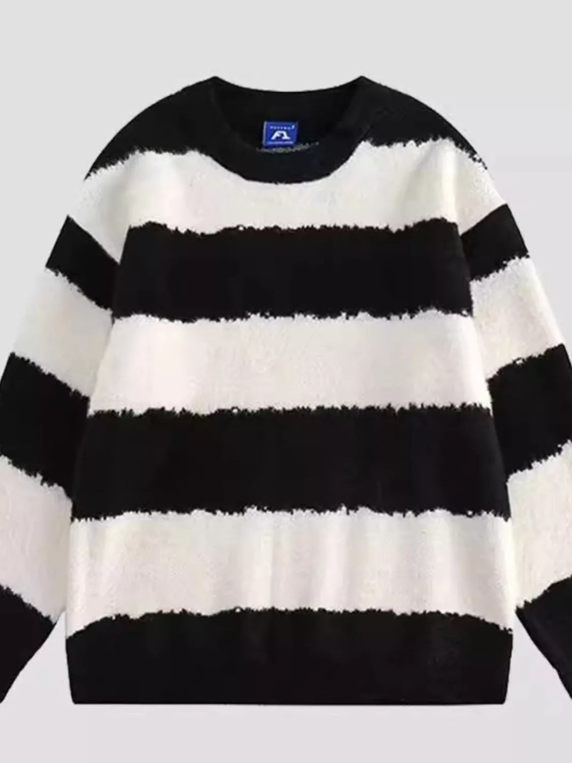 Men's Striped Knitted Long Sleeve Sweater