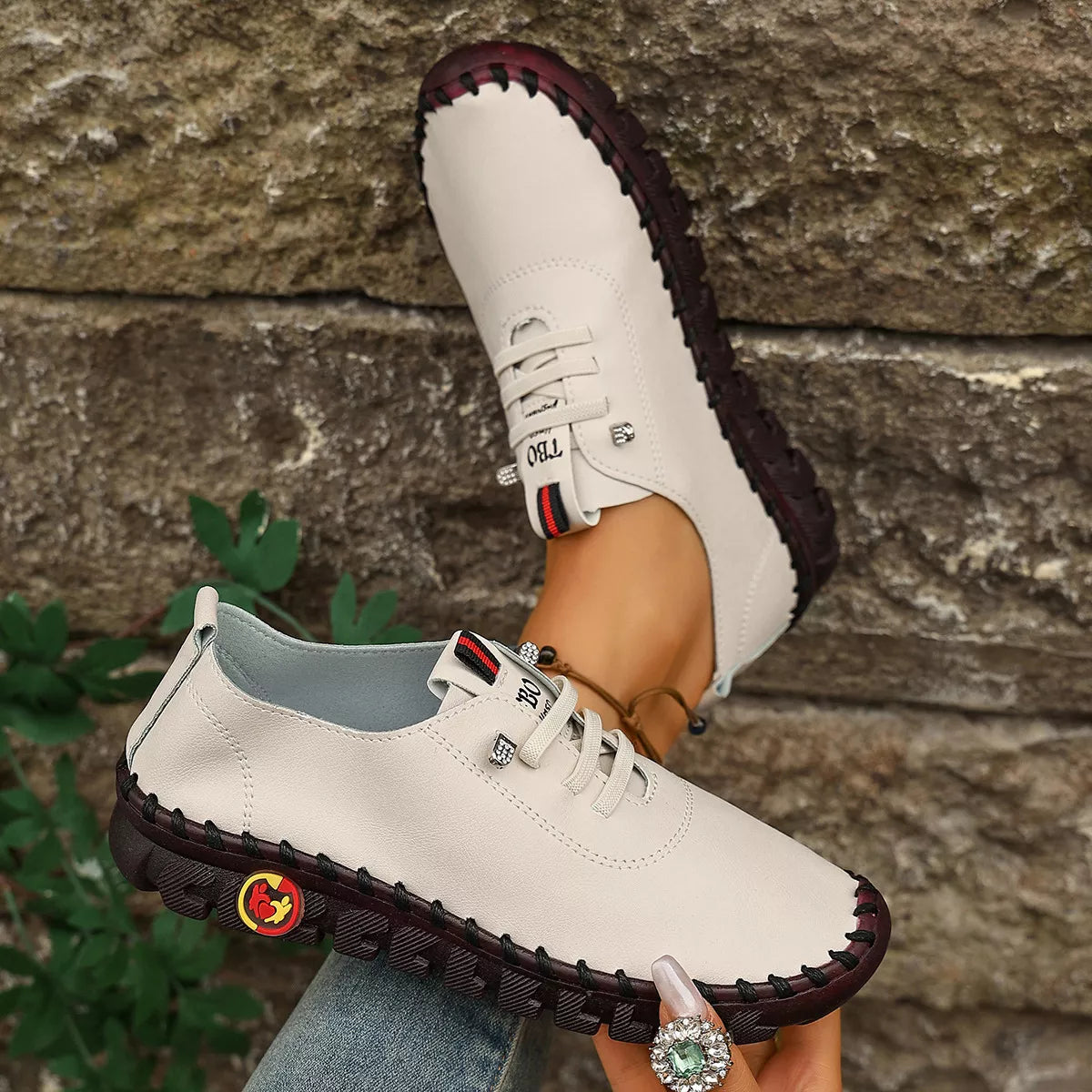Round Toe Lace Up Sneakers