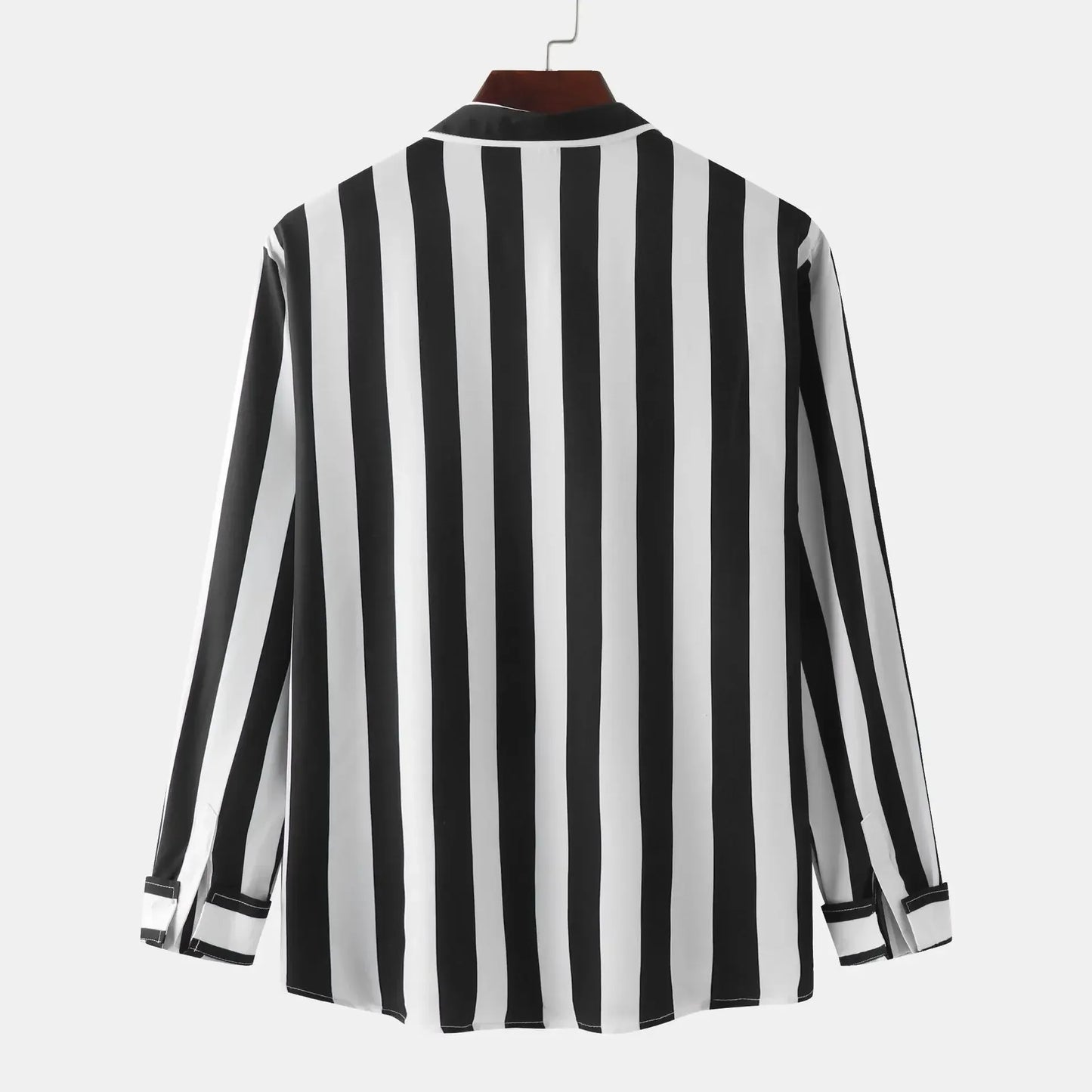 Men's Striped Button-Down Long Sleeve Shirt