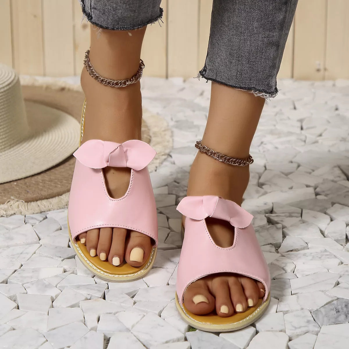 Open Toe Flats Sandals