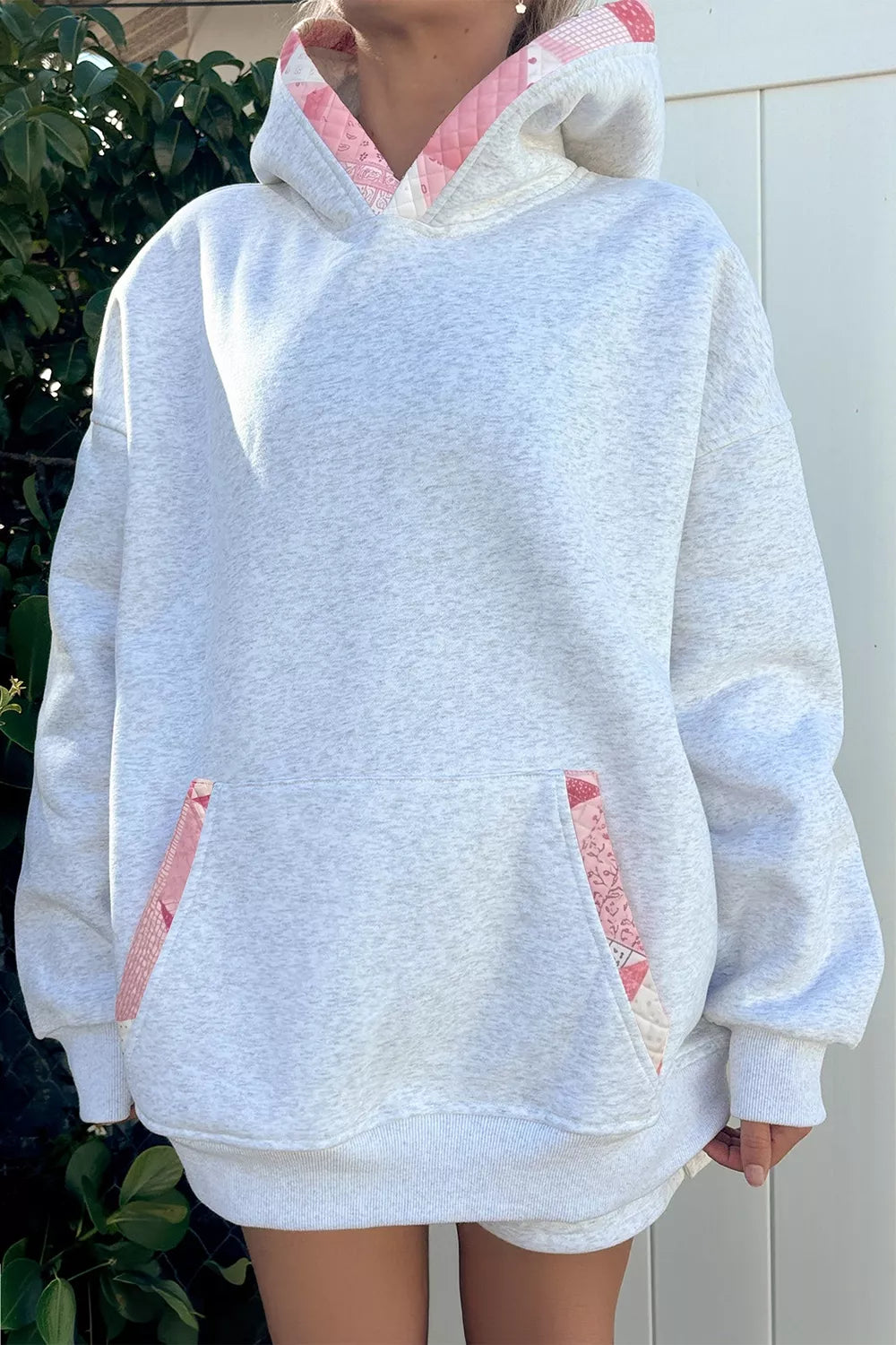 Contrast Patchwork Oversized Hoodie