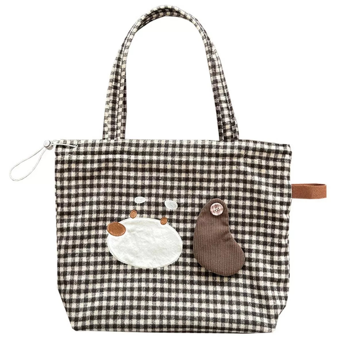 Gingham Drawstring Handbag