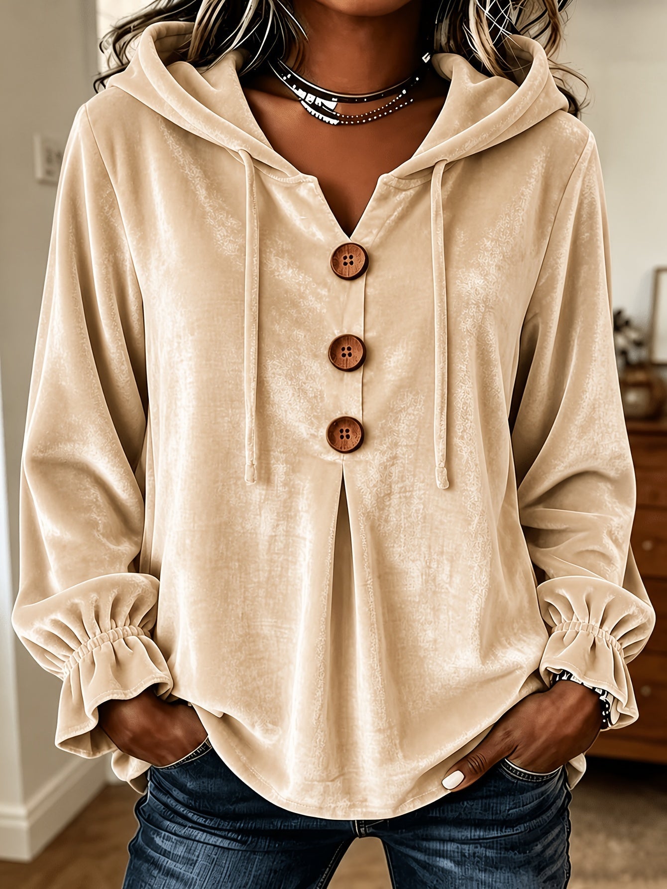 Velvet Long Sleeve Blouse | 8 Colors | S–5XL