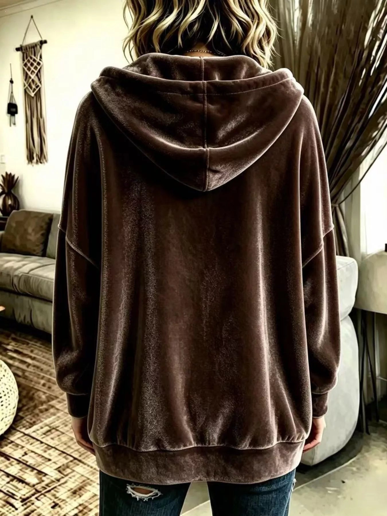 Full Size Casual Button-Down Hooded Outerwear Plus Size