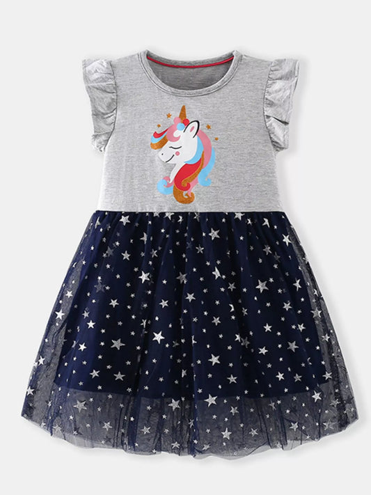 Children's Unicorn Starry Tulle Dress