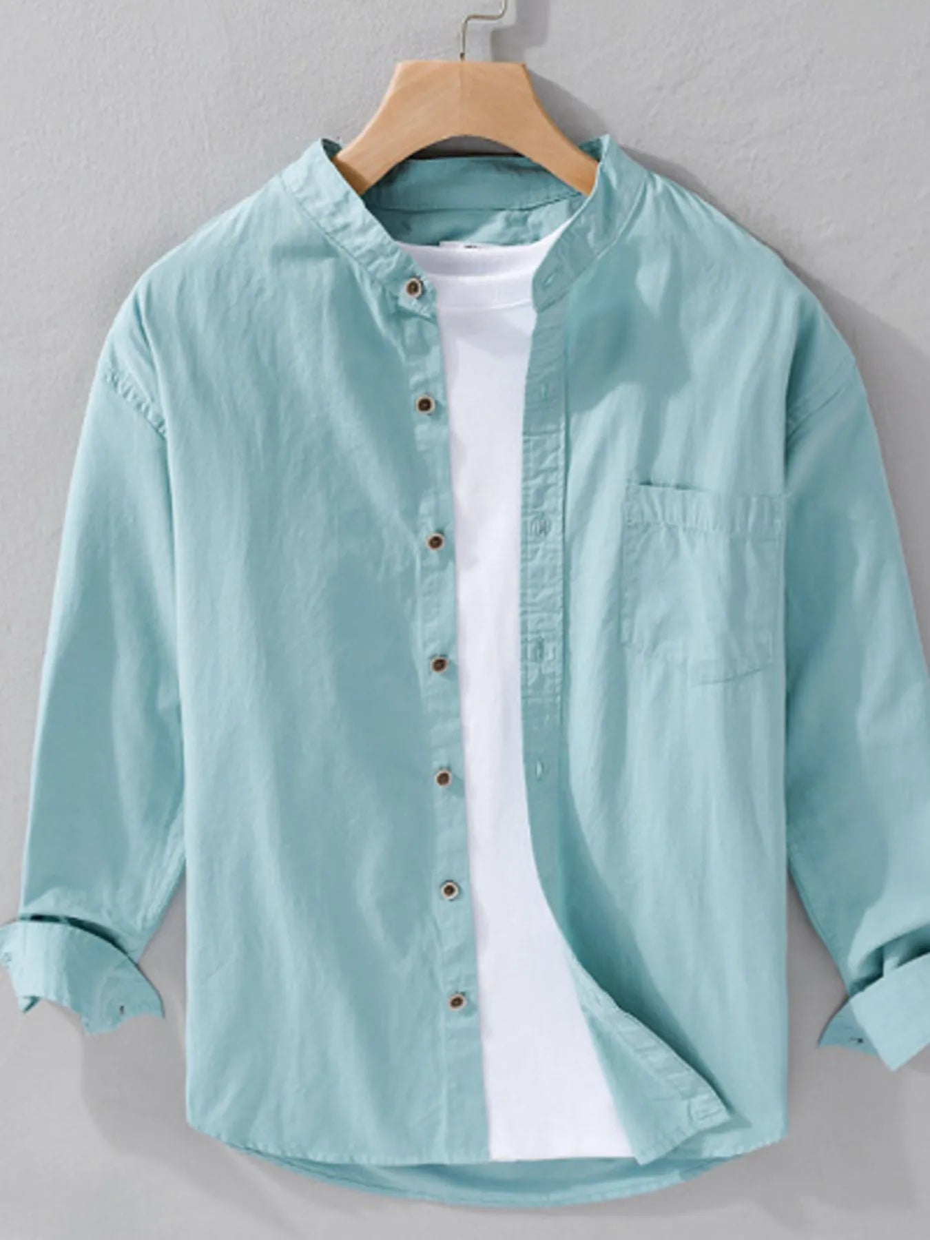 Men's Plus Size Button Up Long Sleeve Shirt