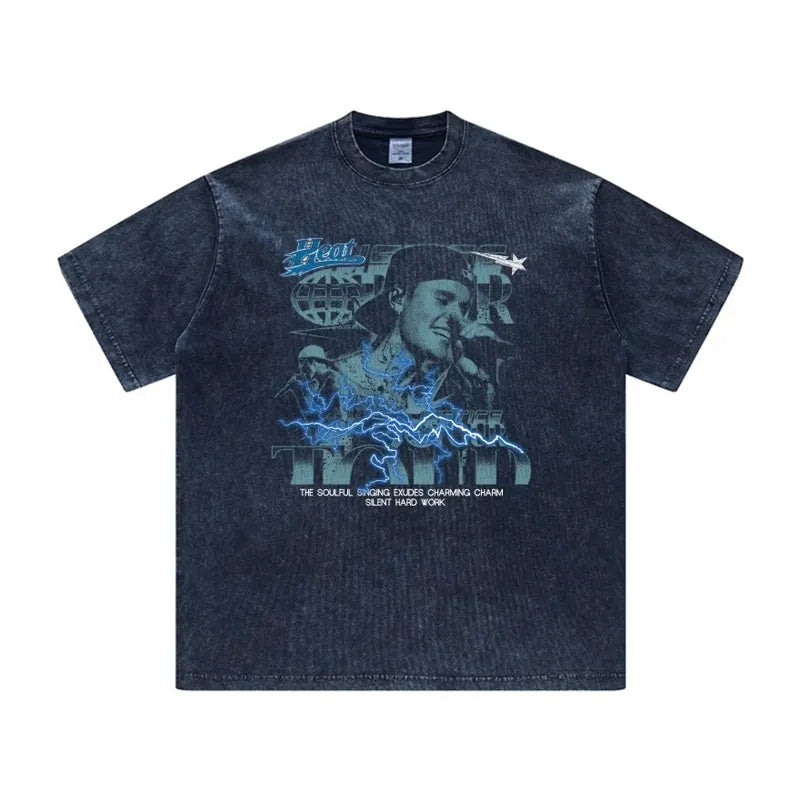Men's Graphic Round Neck Short Sleeve T-Shirt