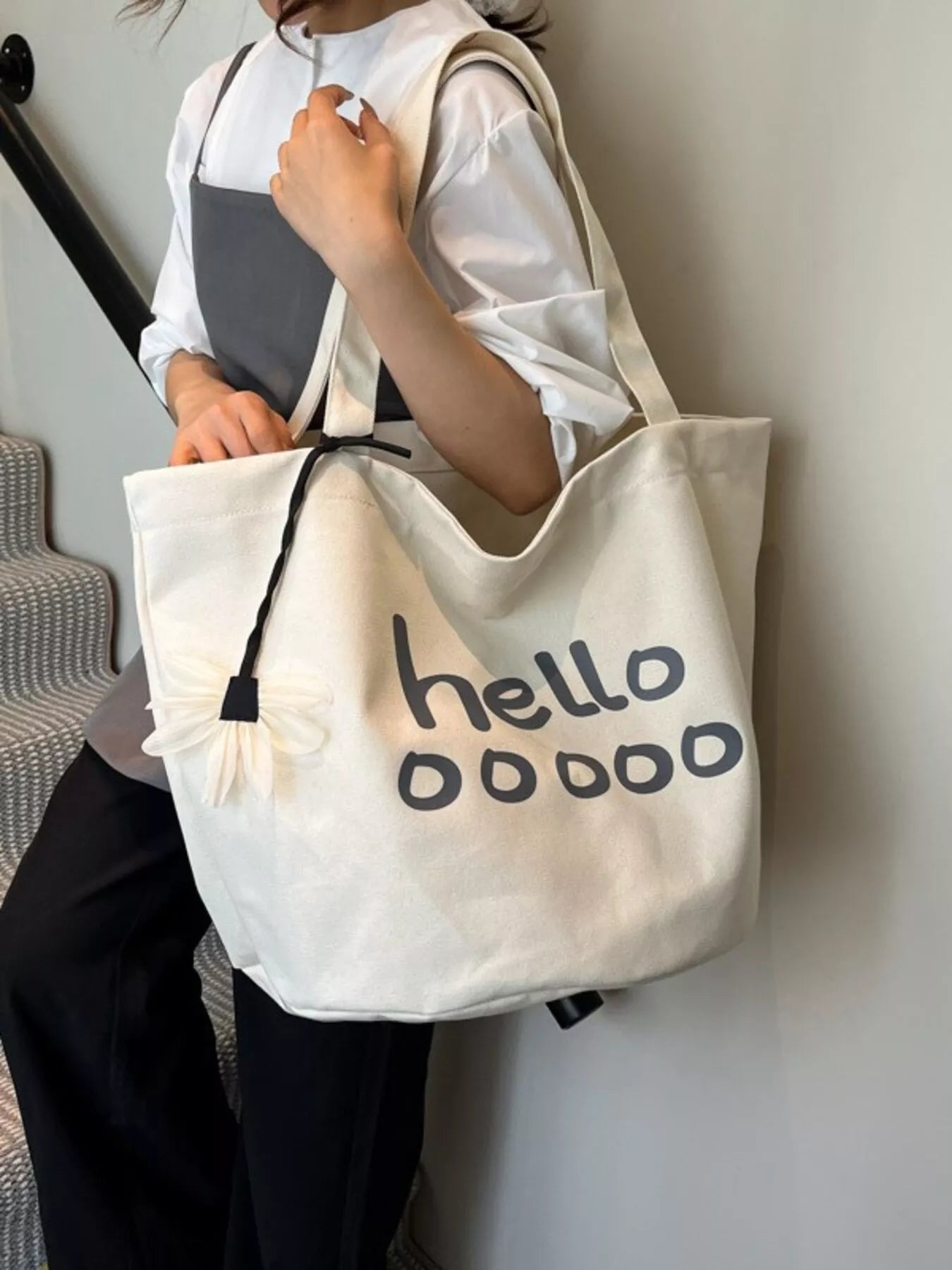 Letter Canvas Tote Bag