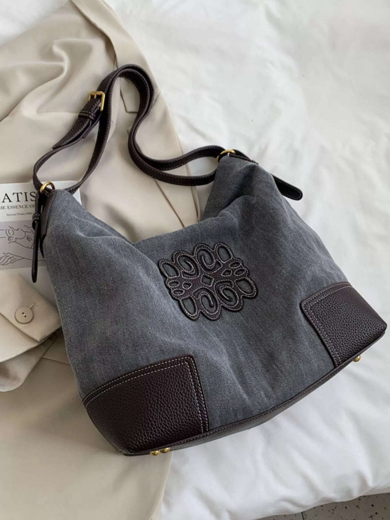 Embroidered Canvas Tote Bag