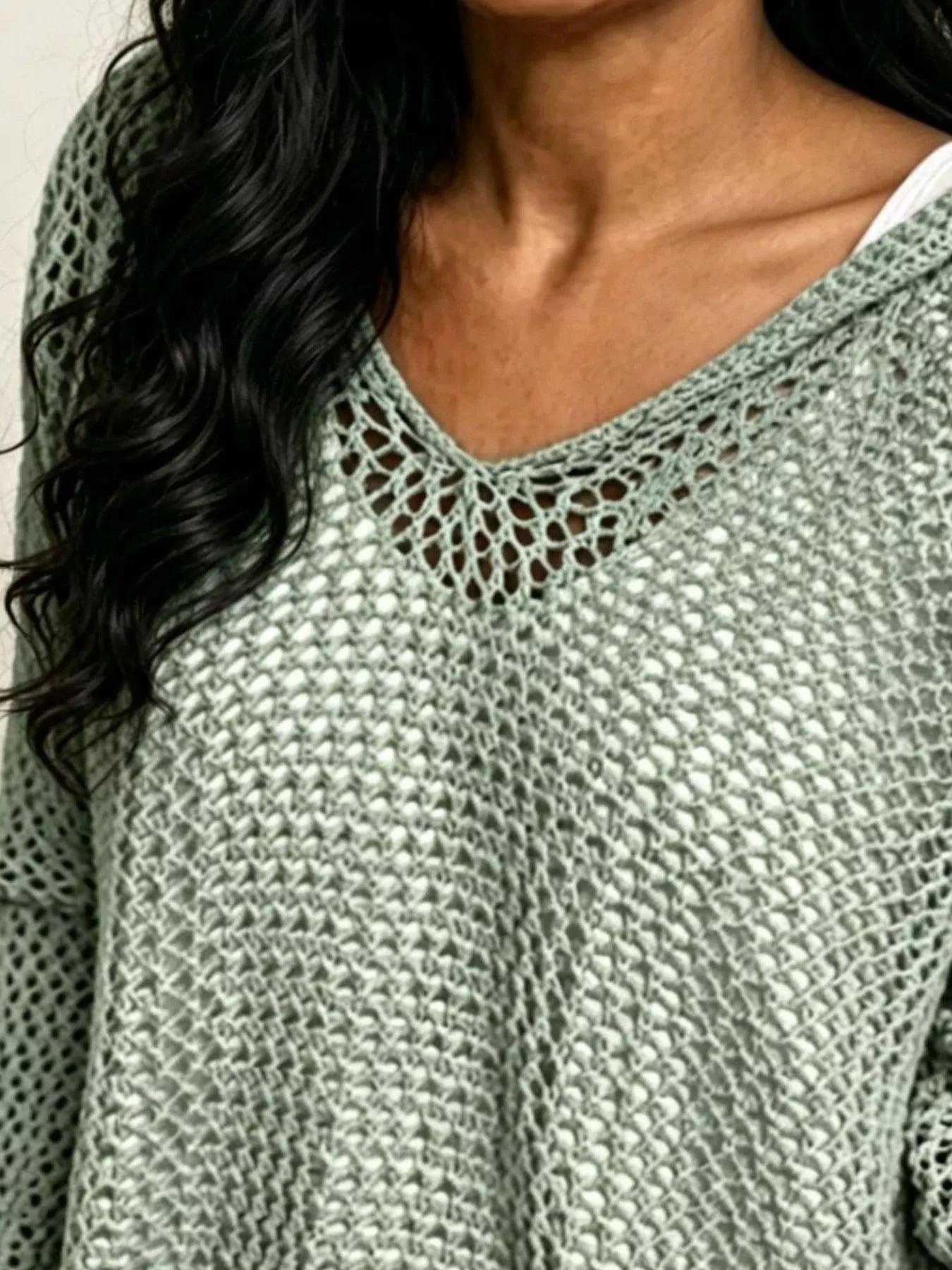 Loose Knit Hooded Cover Up