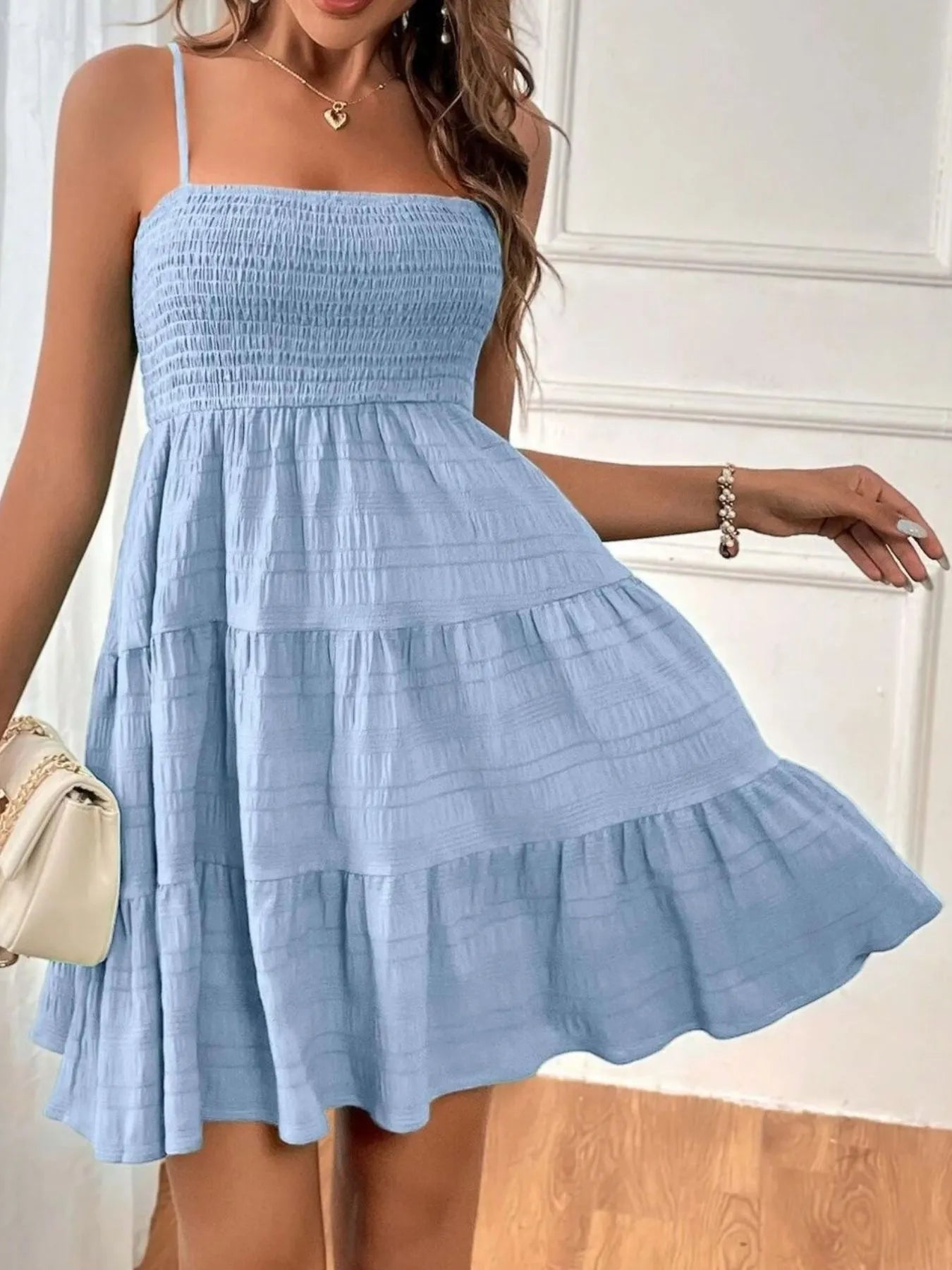 Smocked Tiered Cami Dress