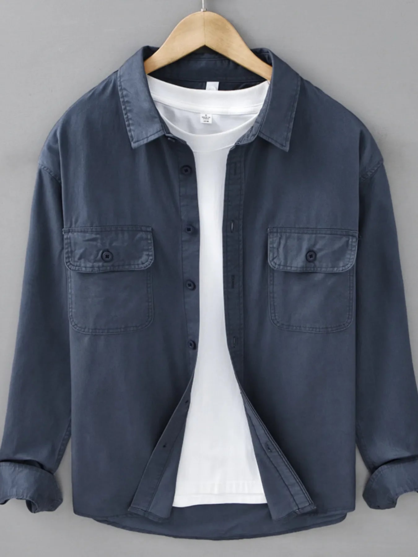 Men's Plus Size Button Up Long Sleeve Shirt