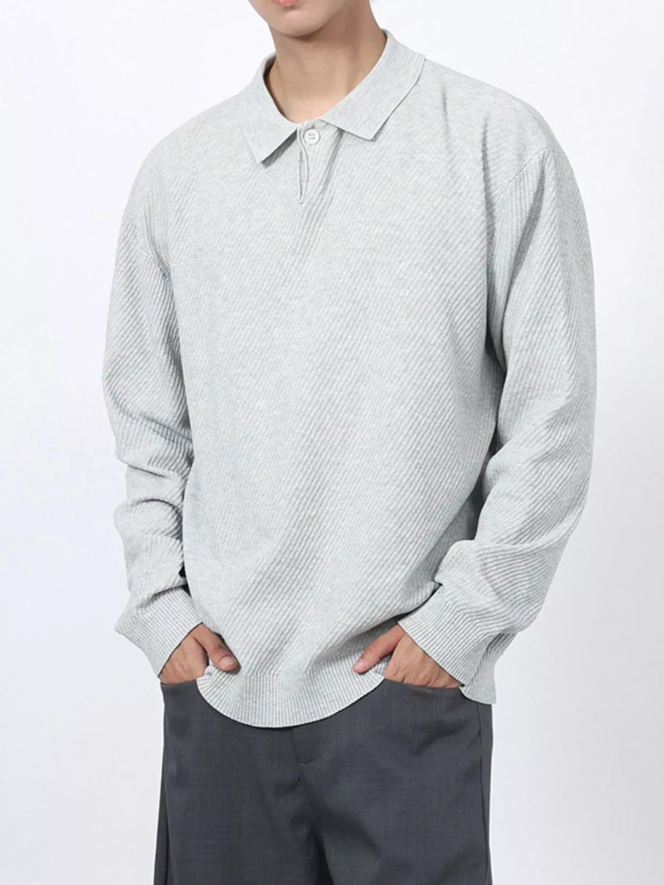 Men's Textured Long Sleeve Knit Top