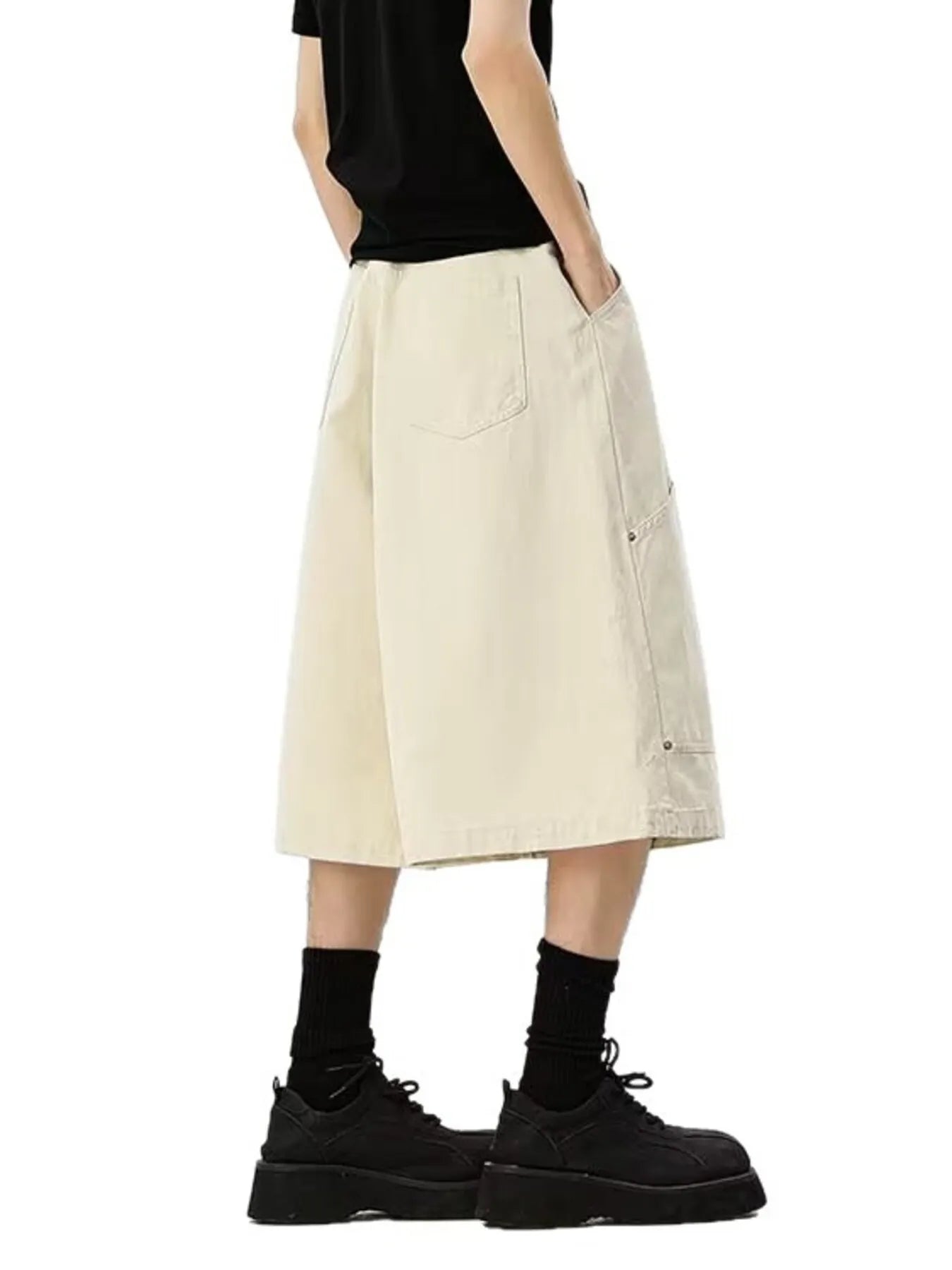 Men's Full Size Wide Leg Cropped Shorts Plus Size