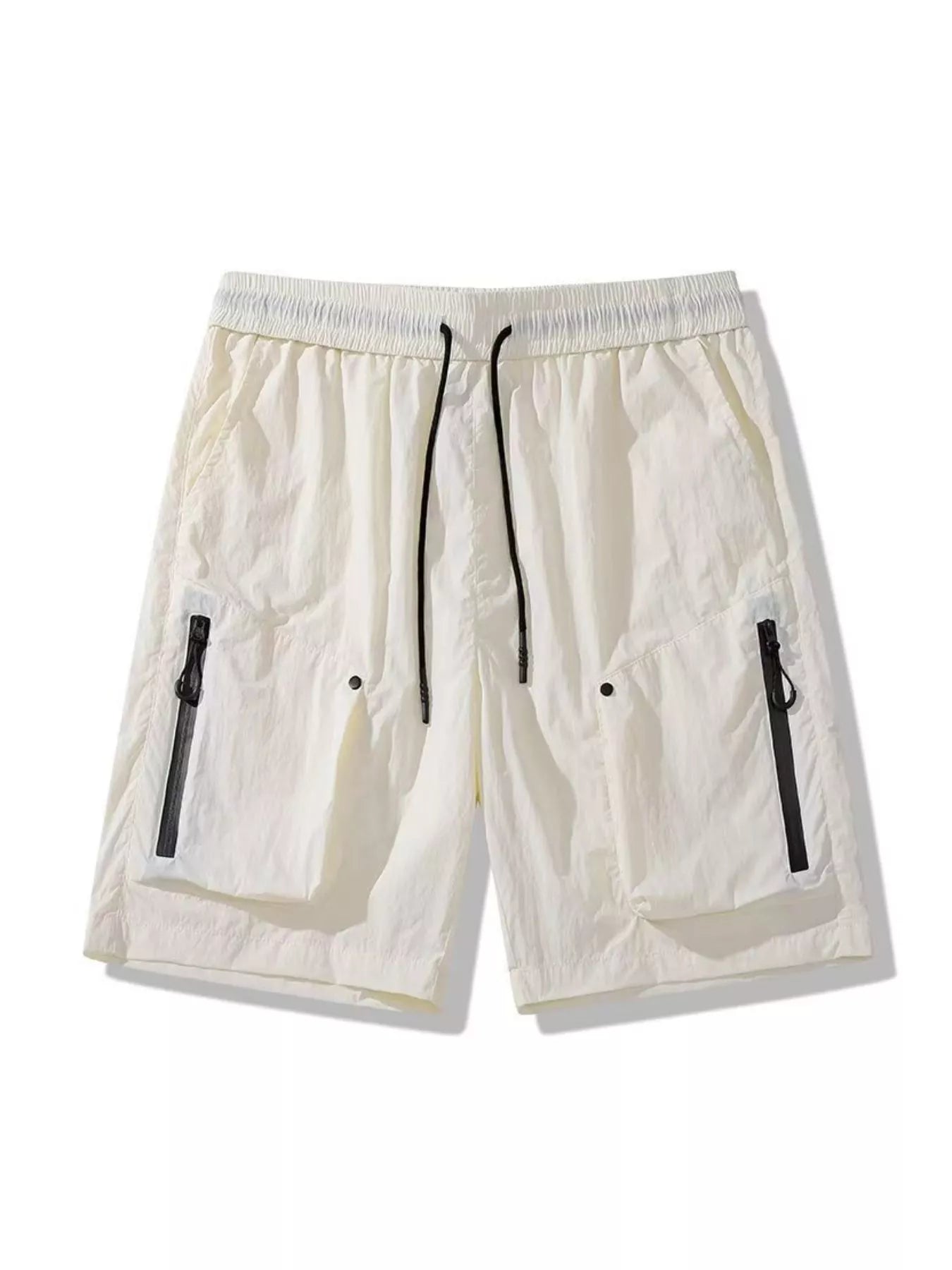 Men's Full Size Lightweight Cargo Shorts with Zipper Pockets Plus Size