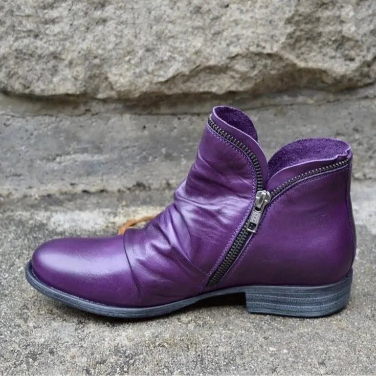 Round Toe Block Heels Boots