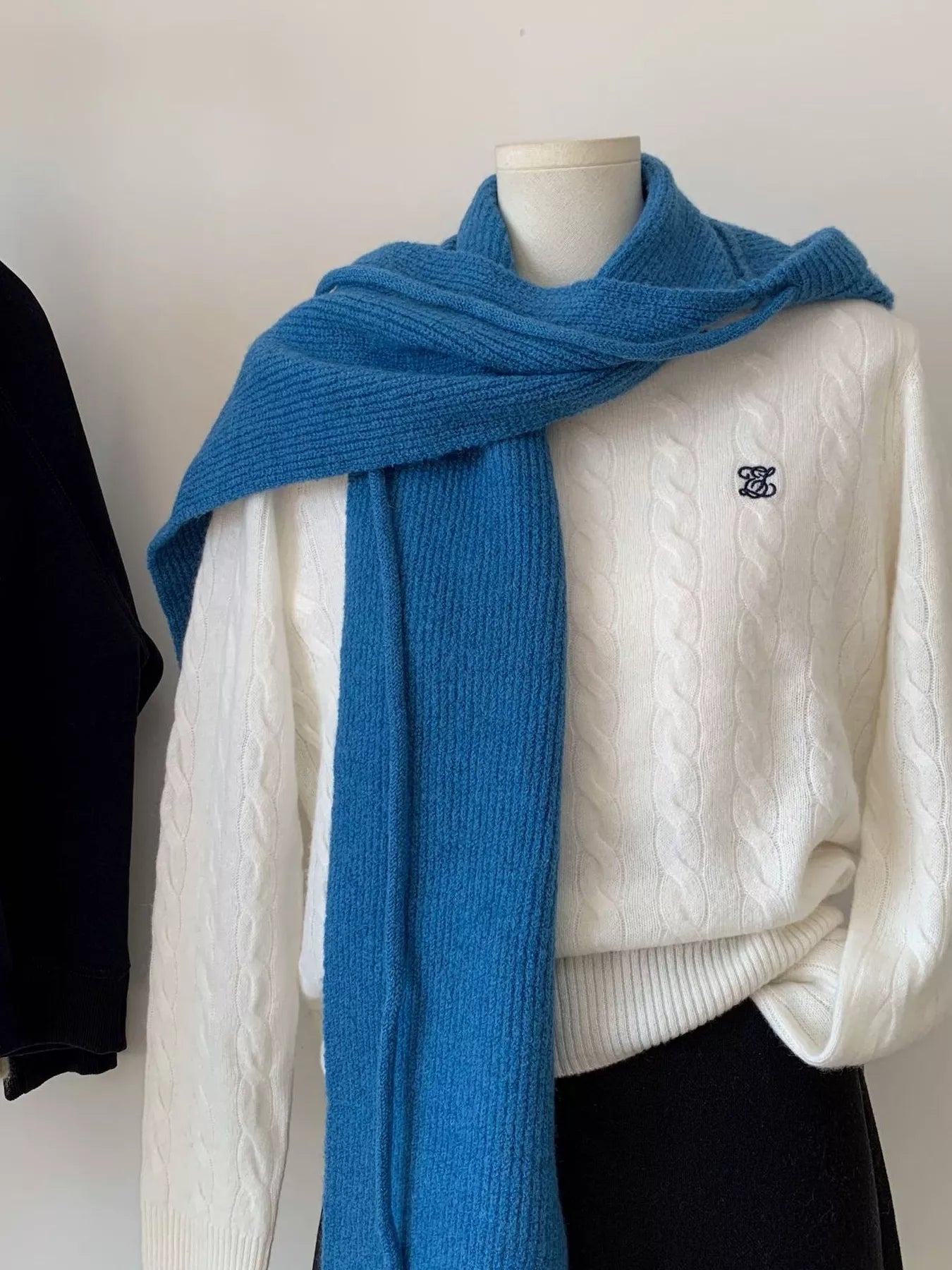 Knitted Solid Color Scarf Hat