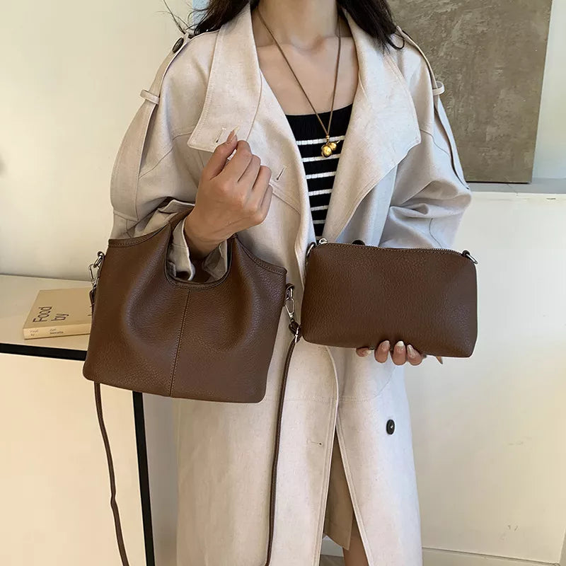 Textured Leather Crossbody Bag