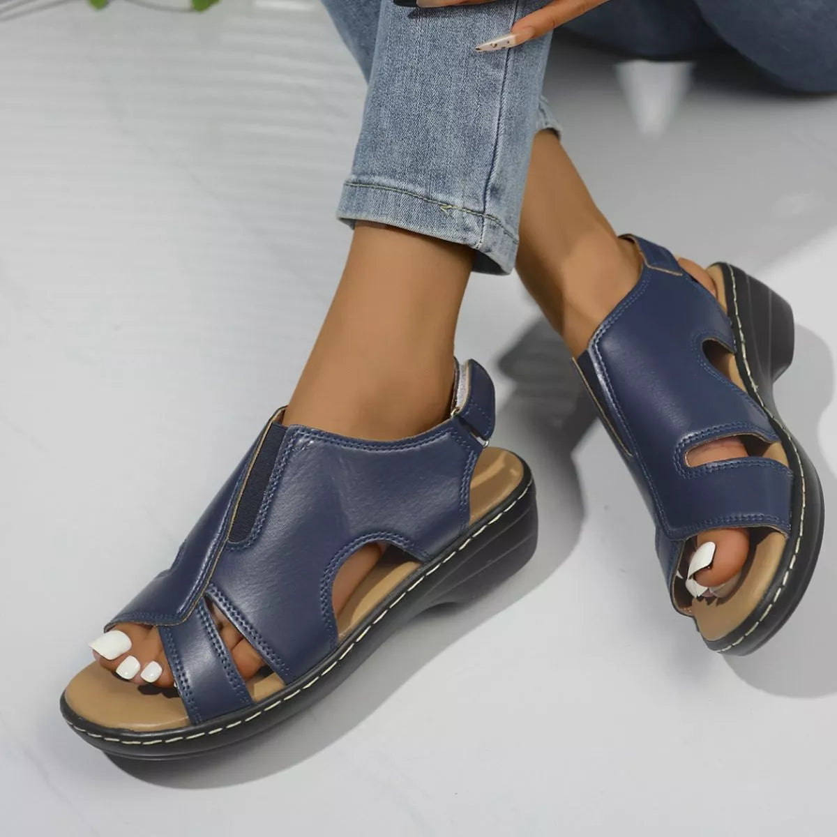 Peep Toe Wedge Sandals