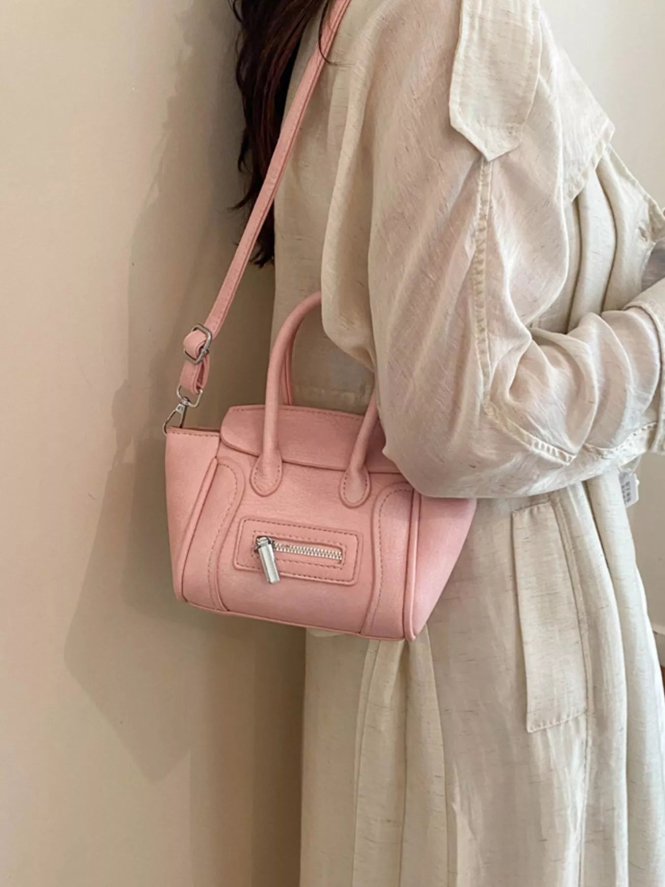 Top Handle PU Leather Crossbody Bag