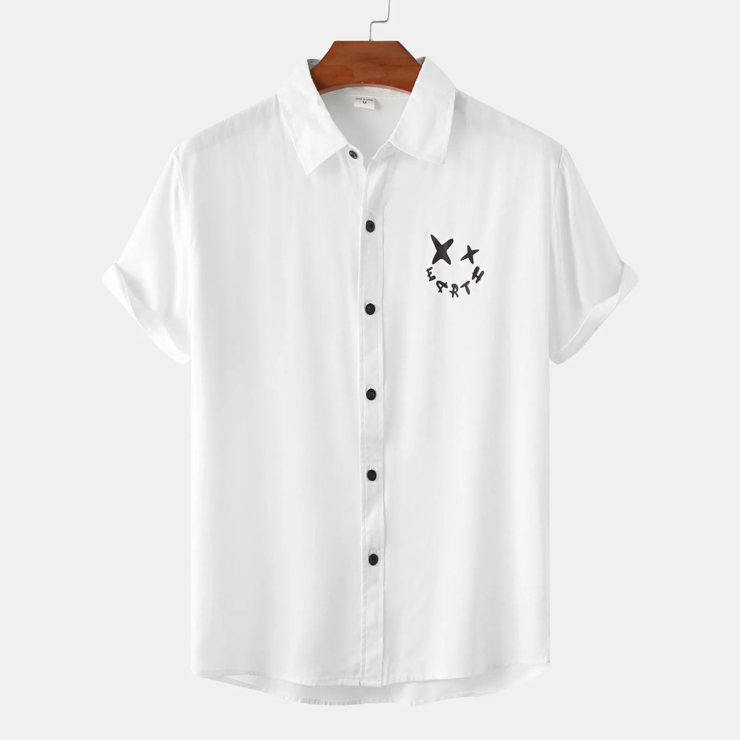 Men's Plus Size Casual Short Sleeve Button Down Shirt
