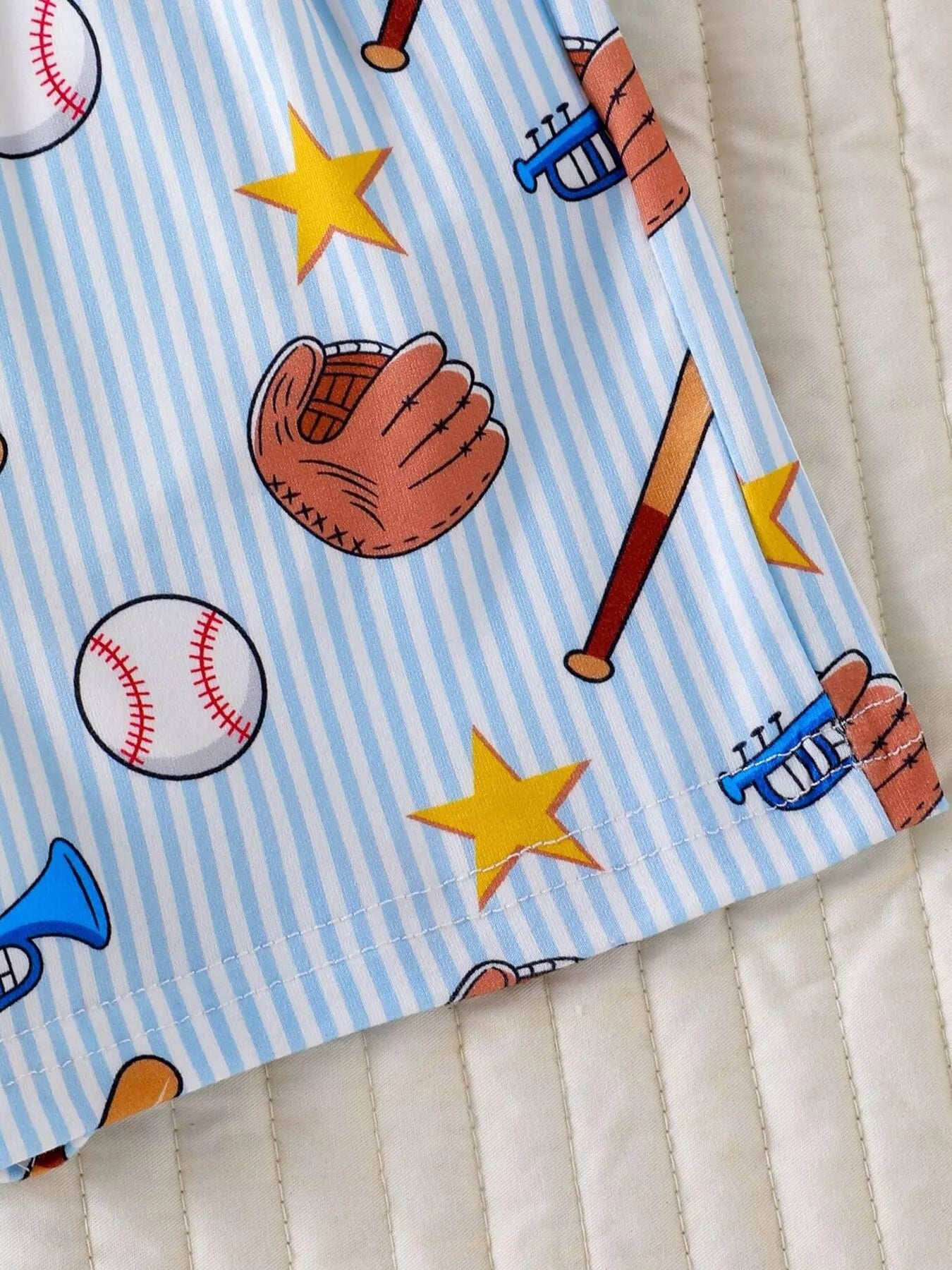 Children's Baseball Themed Bodysuit and Suspender Set