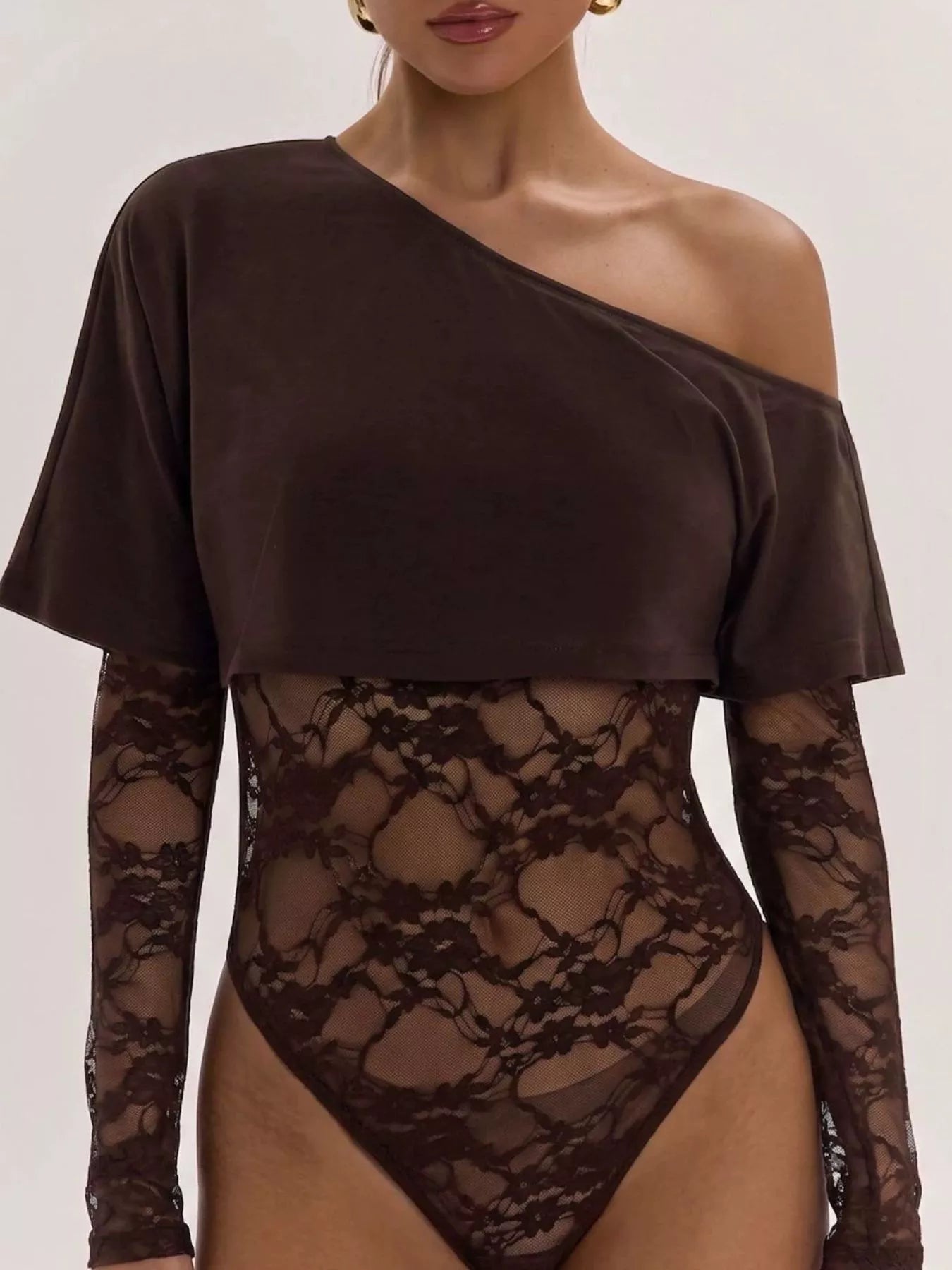 One-Shoulder Lace Bodysuit