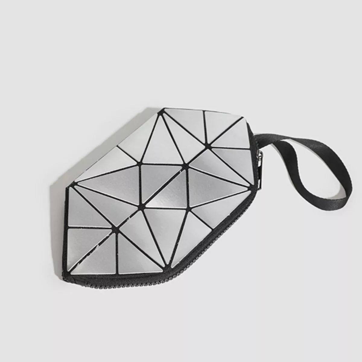 Geometric Leather Wristlet
