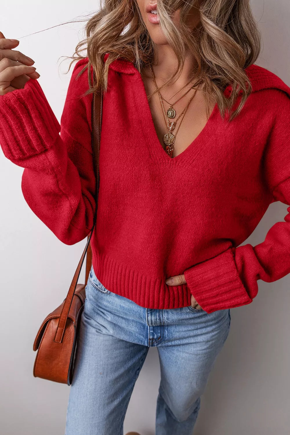 Ribbed Hem Long Sleeve Sweater