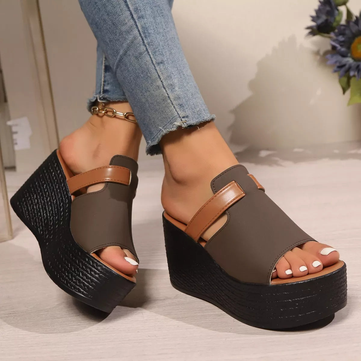 Open Toe Platform Wedge Sandals