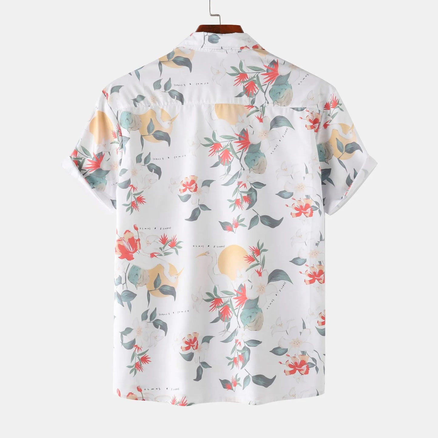 Men's Printed Button Up Short Sleeve Shirt