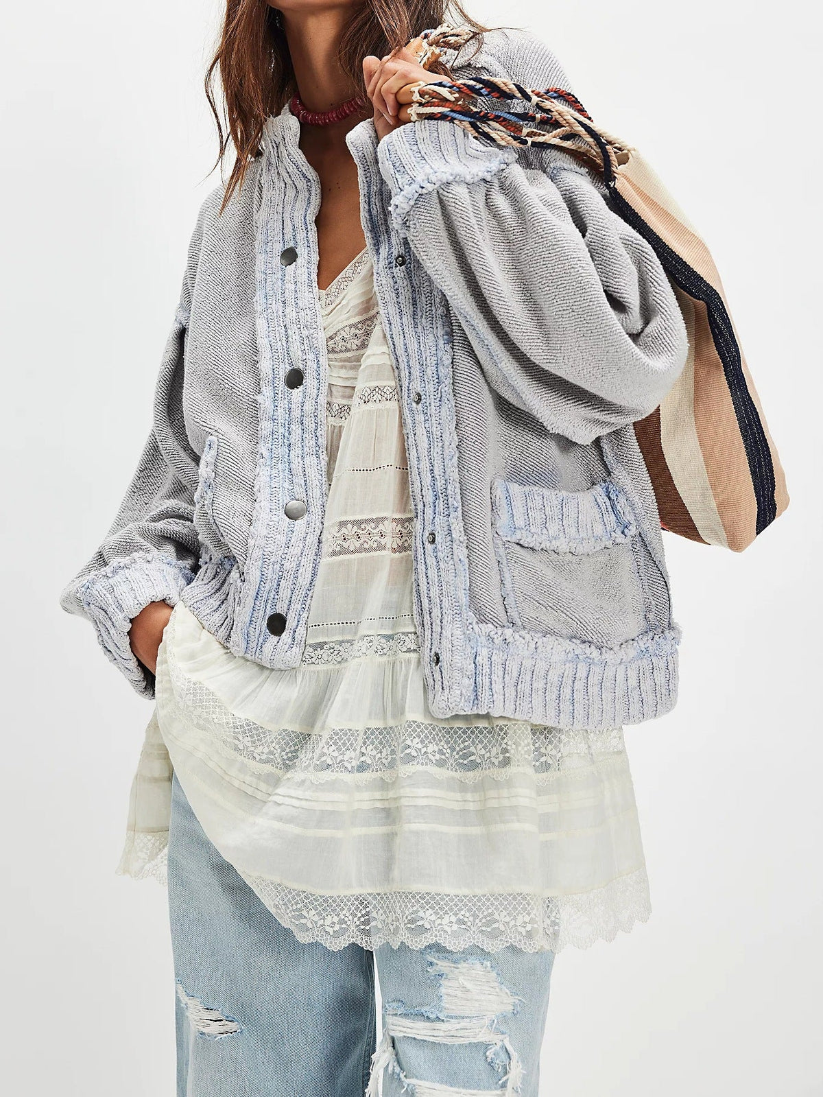 Women's Loose-Fit Long-Sleeve Knit Cardigan Coat