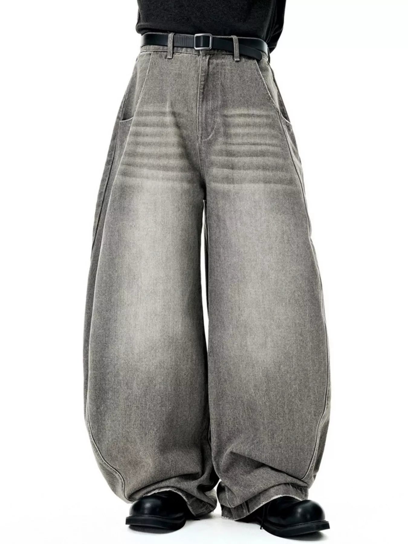 Men's Washed Wide Leg Jeans