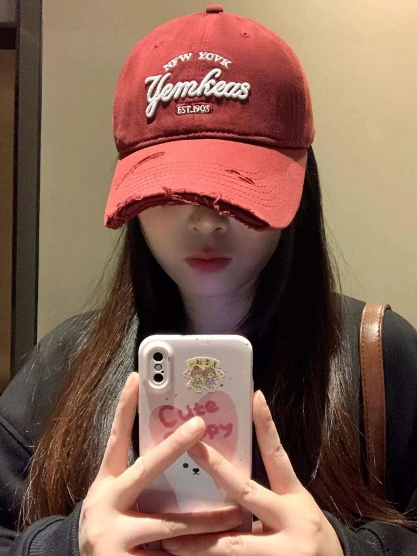 Distressed Embroidered Baseball Cap