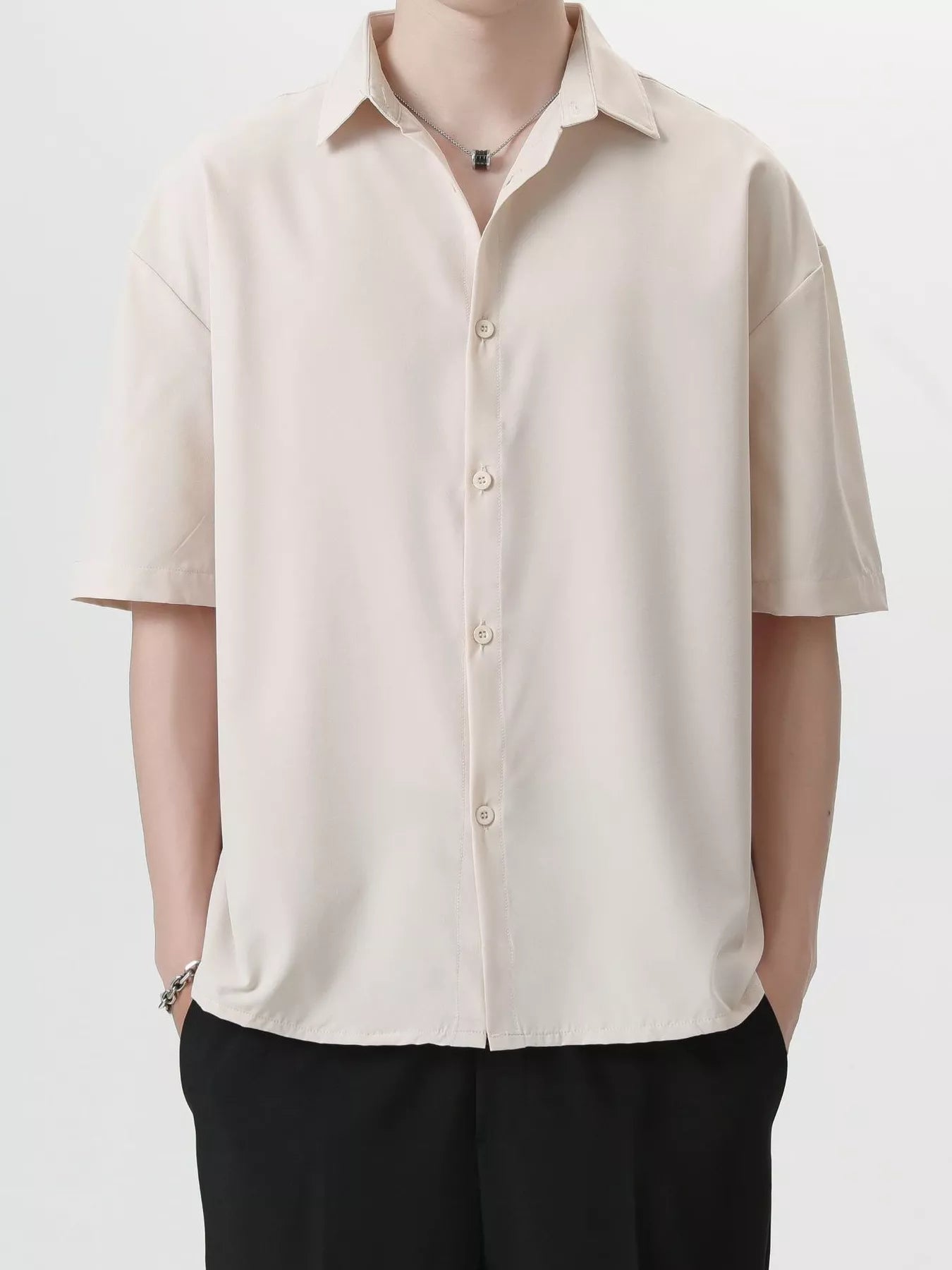 Men's Full Size Casual Short Sleeve Button-Down Shirt Plus Size