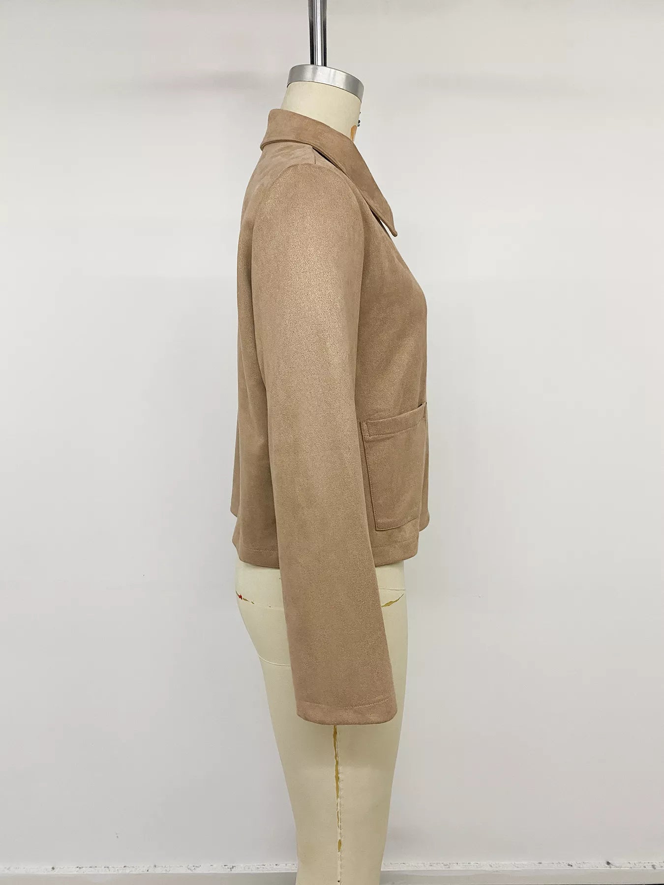 Collared Neck Button Up Jacket