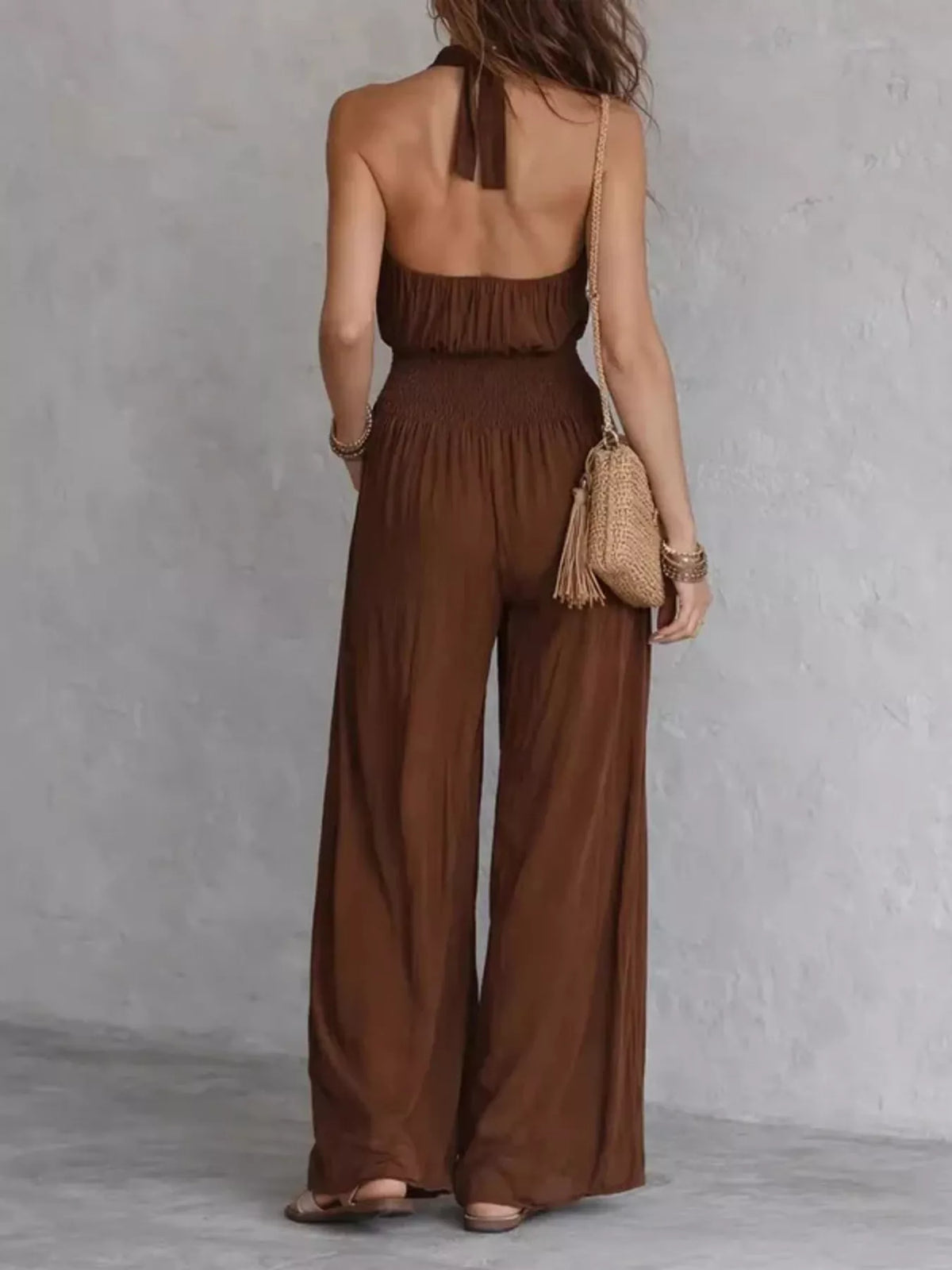Halter Neck Wide-Leg Jumpsuit