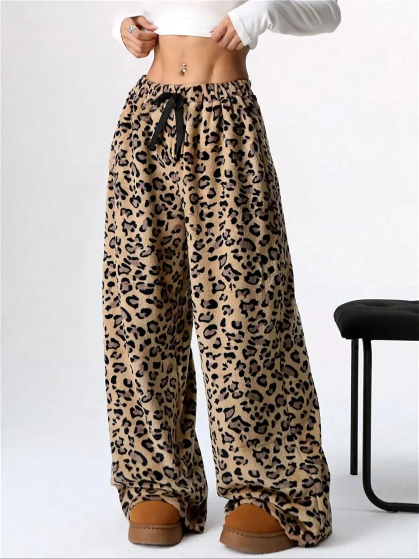 Drawstring Wide Leg Pants