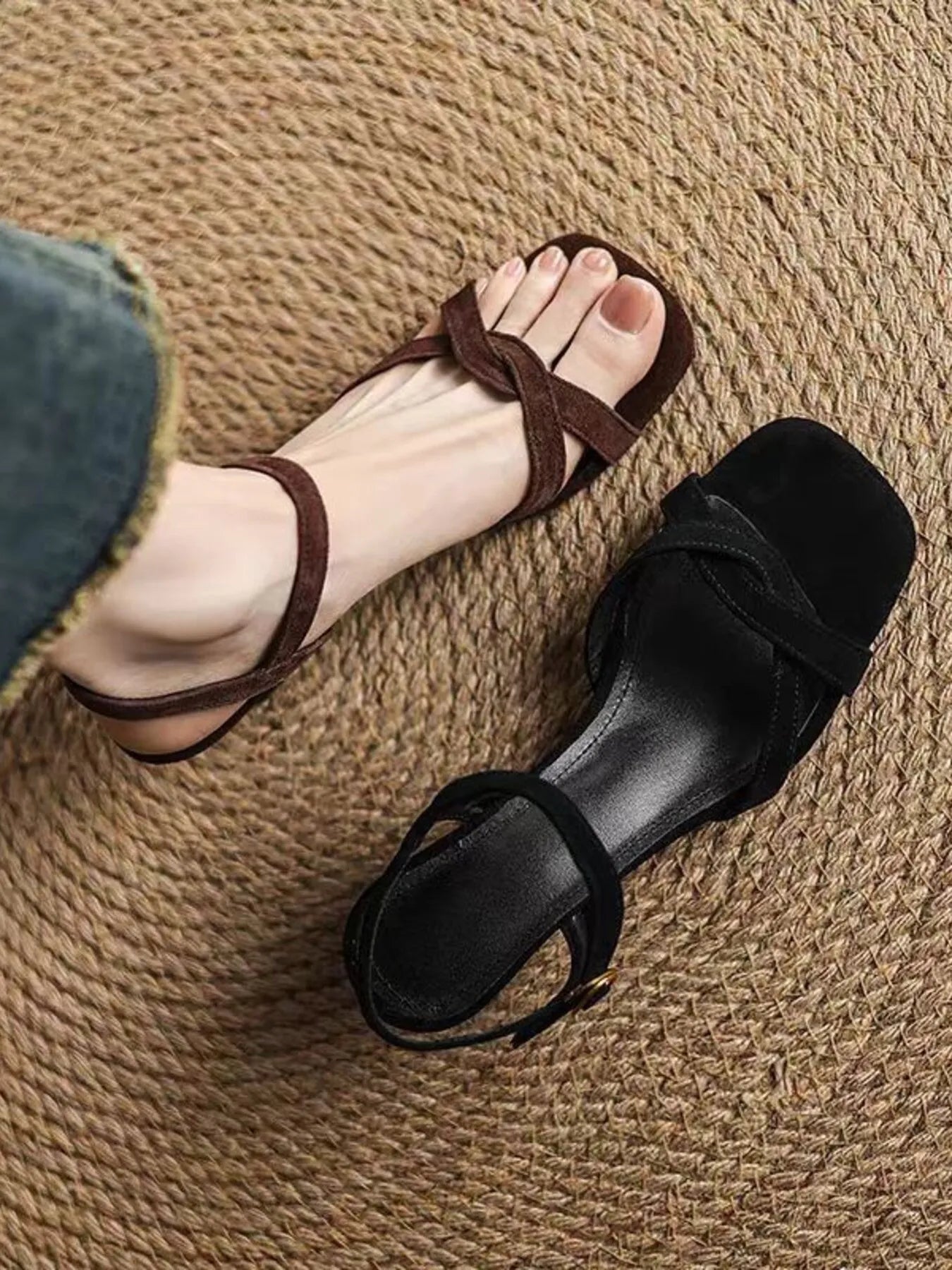 Strappy Low Heel Sandals