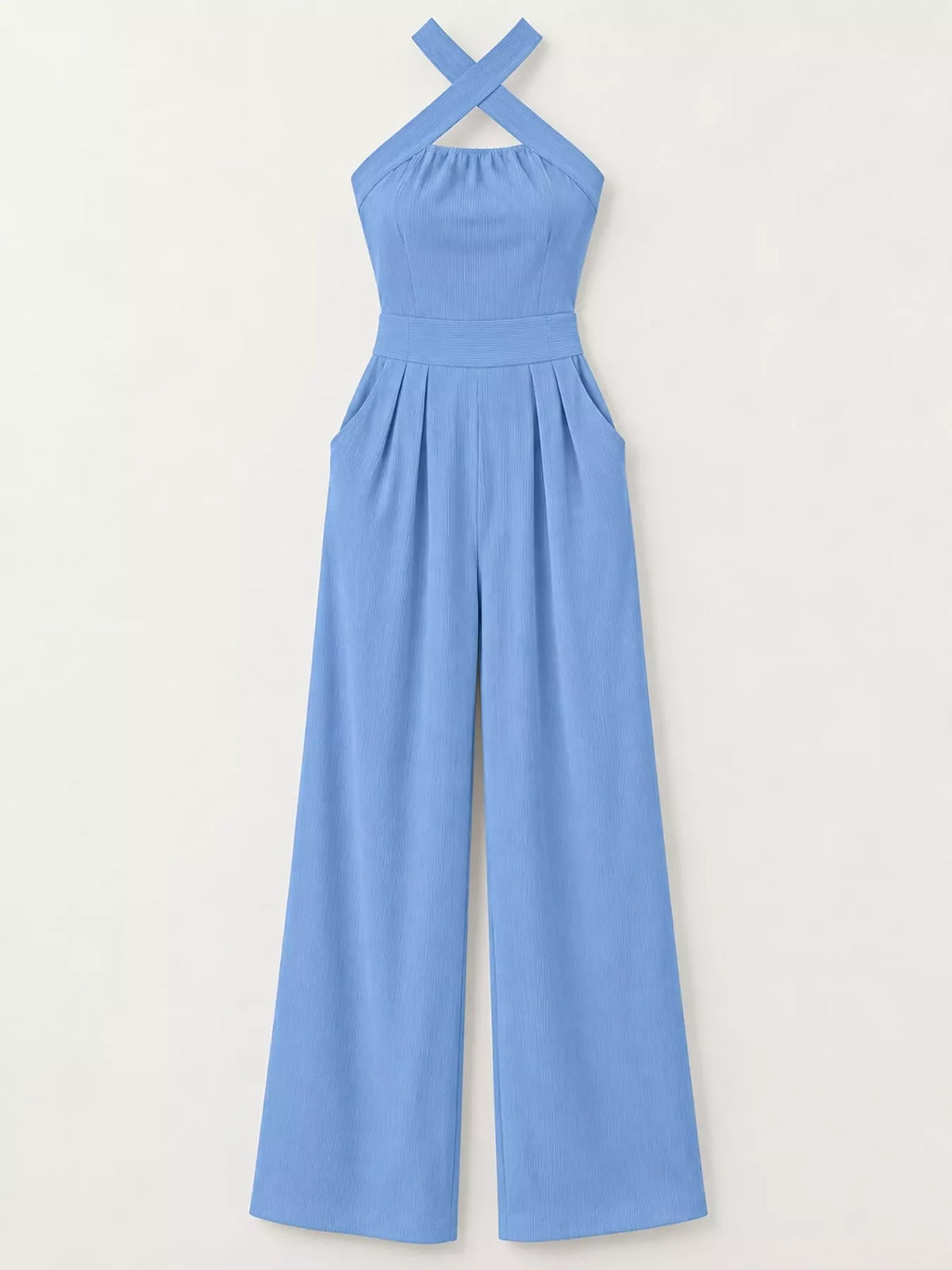 Full Size Halter Neck Wide-Leg Jumpsuit Plus Size