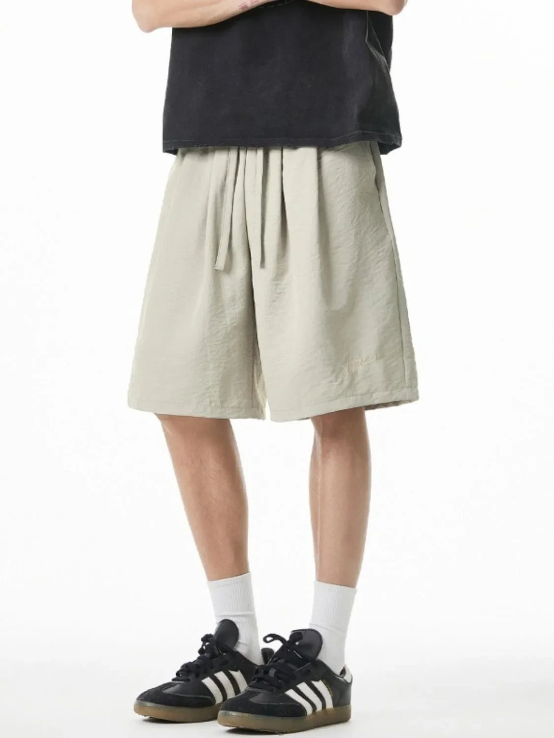 Men's Plus Size Drawstring Shorts with Pockets