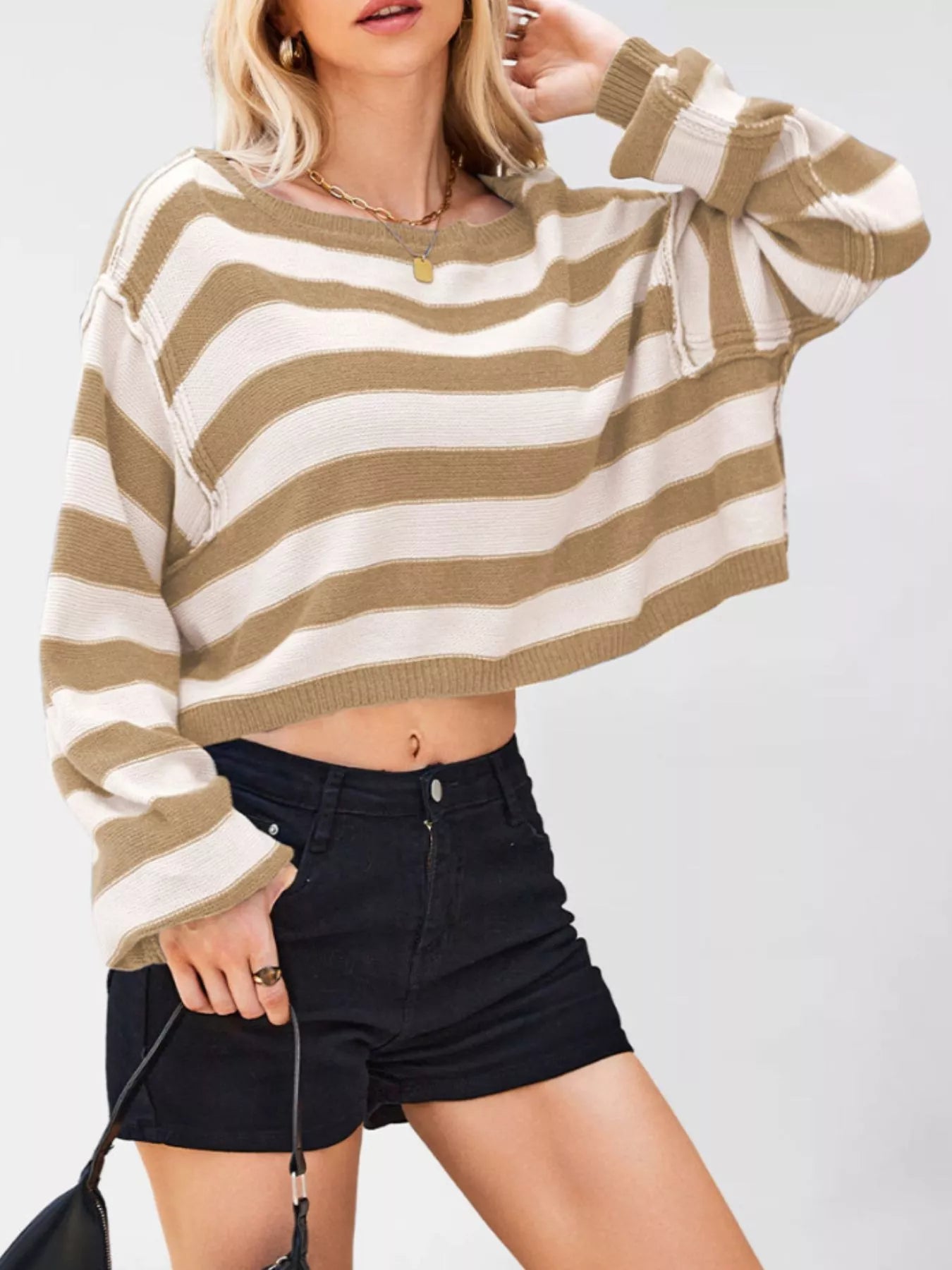 Striped Boat Neck Sweater