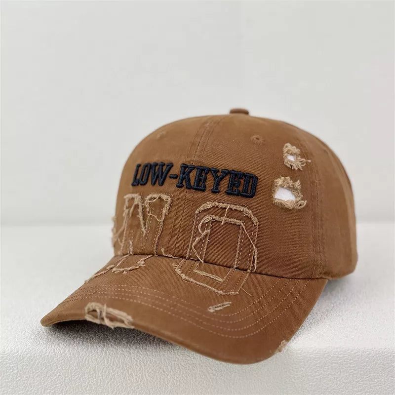 Distressed Embroidered Baseball Cap