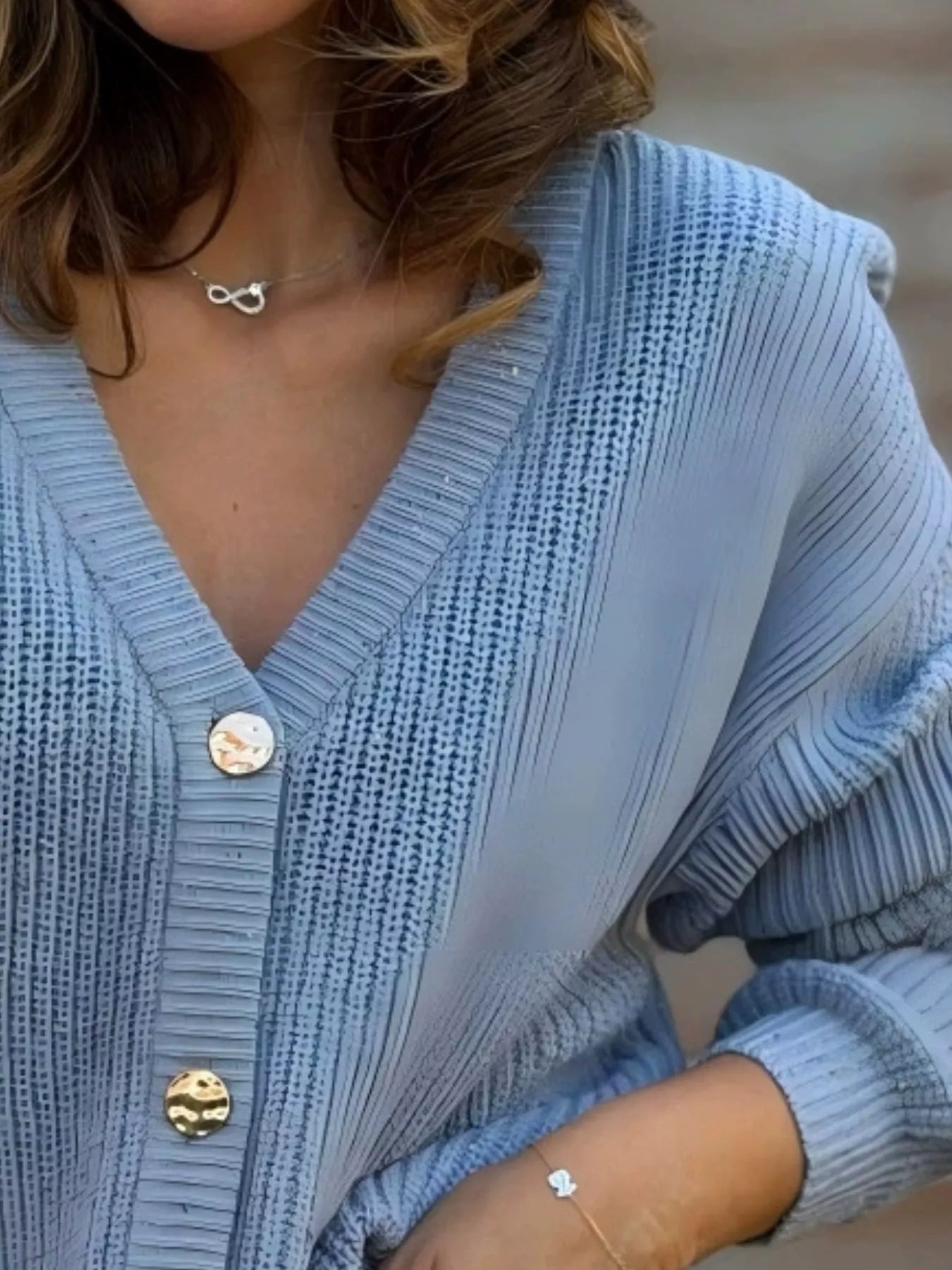 Full Size V-Neck Button-Up Cardigan Plus Size