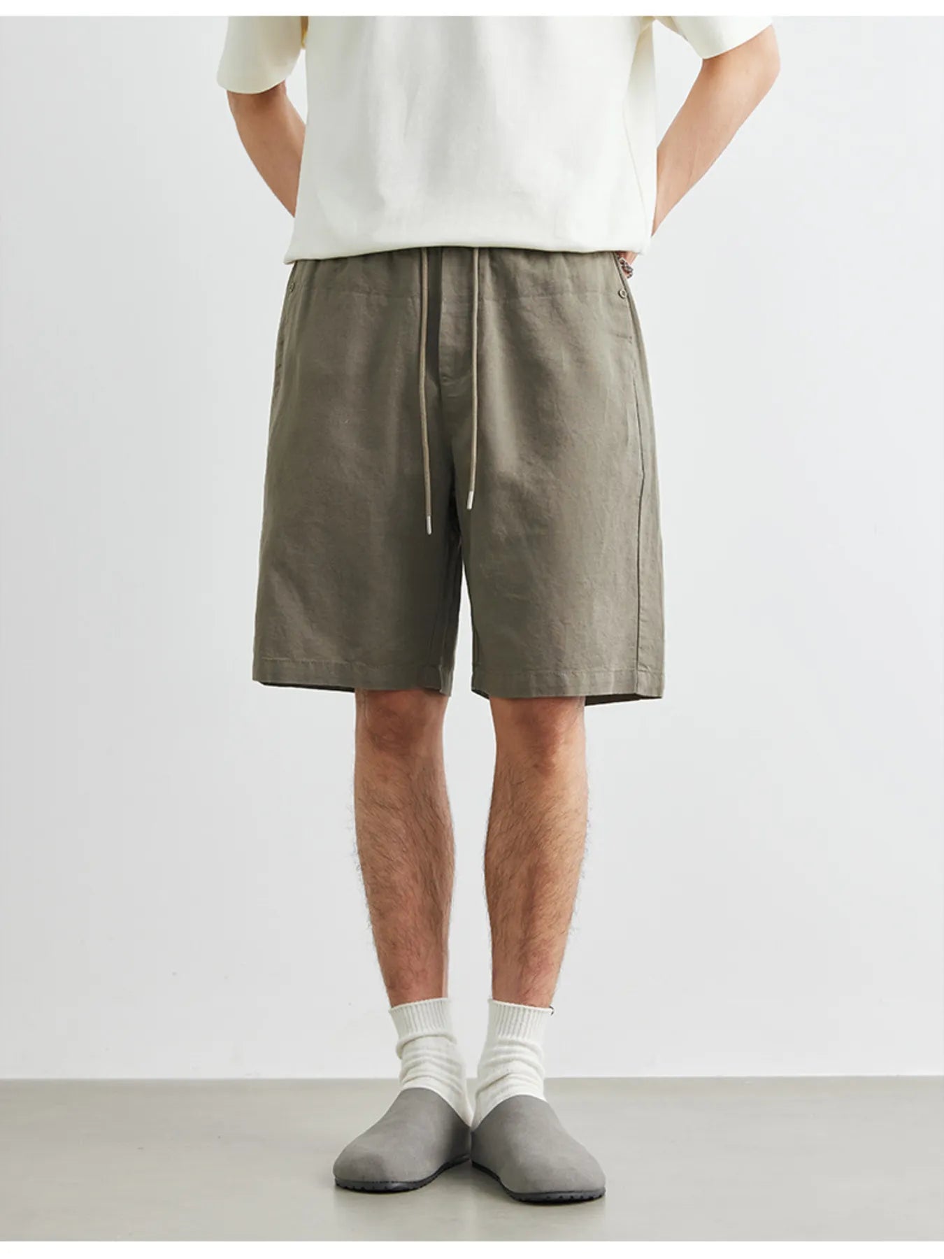 Men's Plus Size Drawstring Pocketed Shorts